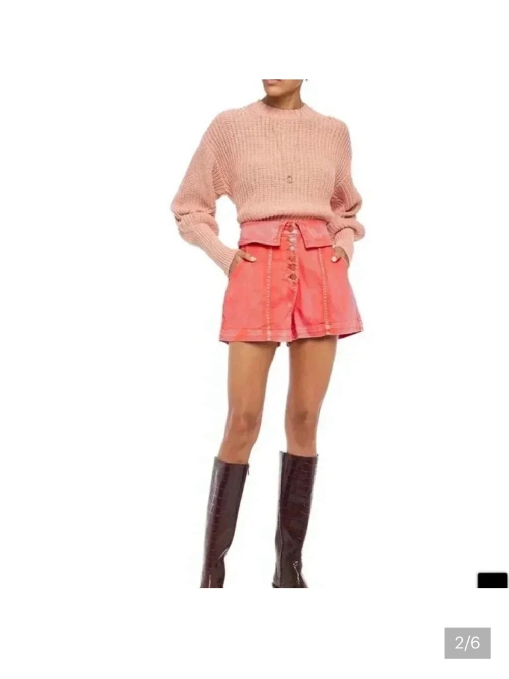 Ulla Johnson Kase Denim Shorts Coral